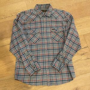 EUC Howler Brothers Gray and Red Plaid Casual Shirt